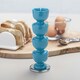 image 2 of Zeal Stack & Store Egg Cups Set with Chrome Stand, Set of 4, Aqua