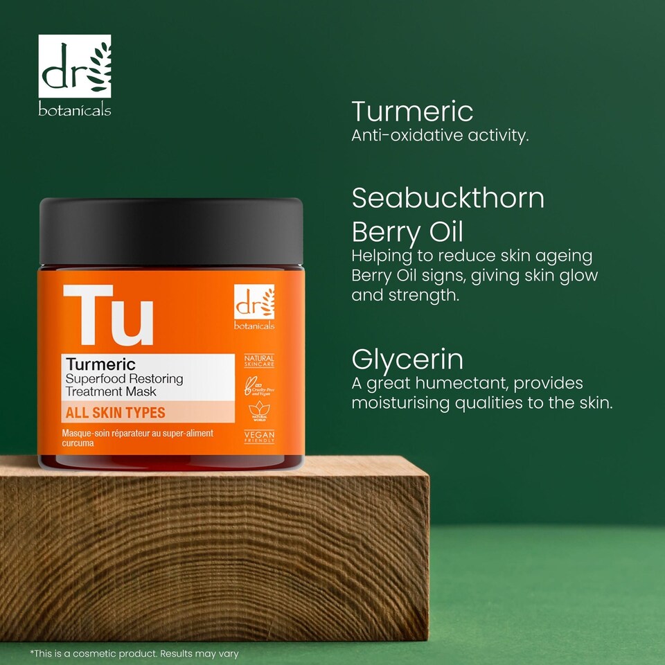 image 1 of Dr Botanicals Turmeric Superfood Restoring Treatment Mask 60ml