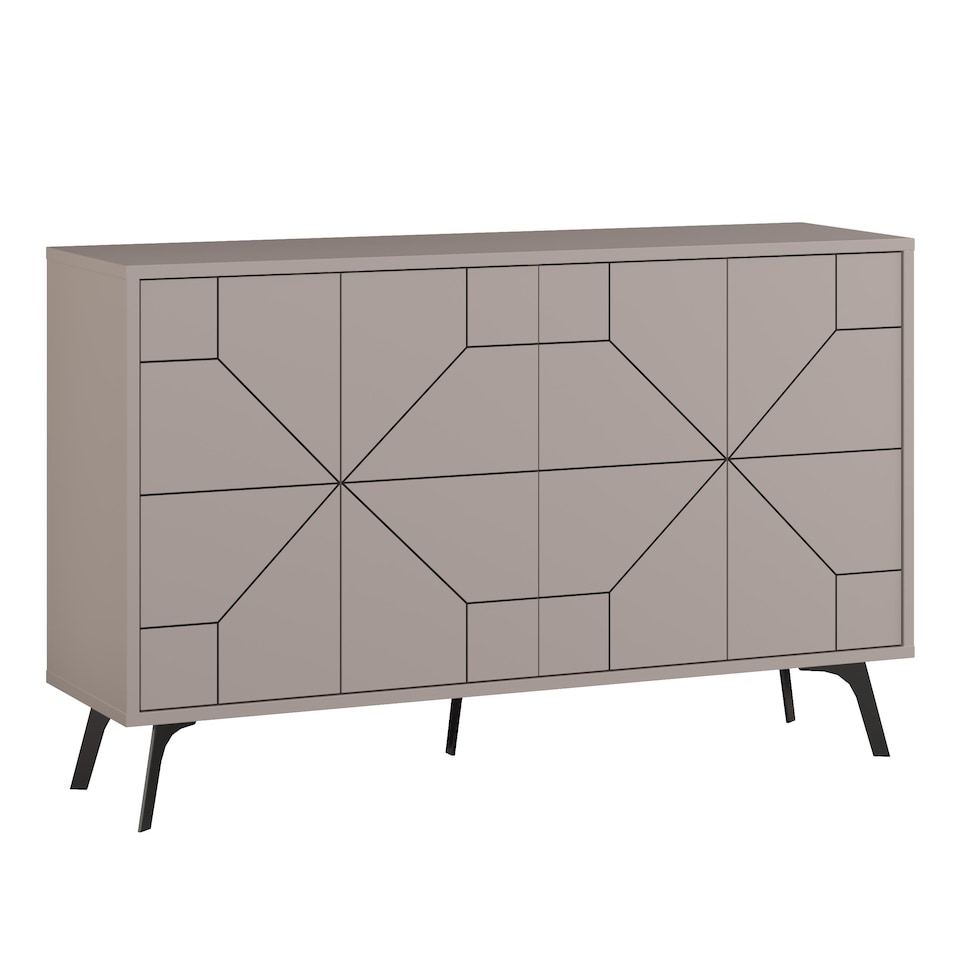 image 1 of Decortie Dune Sideboard Cabinet 123cm Mocha Grey