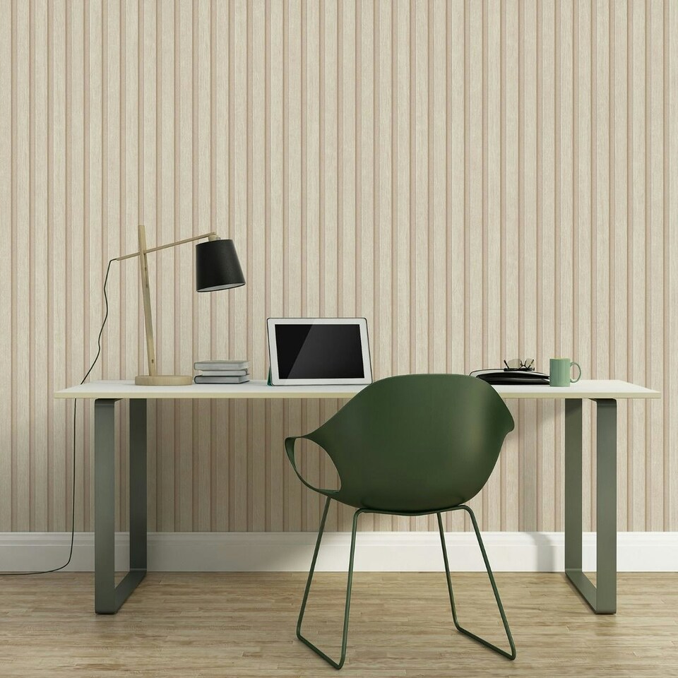 image 1 of AS Creation Wood Slats Wallpaper - Cream - One Size | Cream