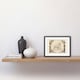 image 2 of Jacques Cassini Flat Earth Map 1713 Sepia Planisphere 9x7" Black Framed Wall Art Print