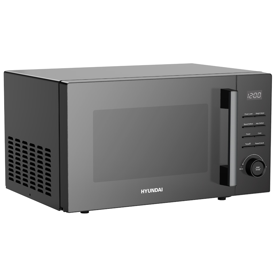 image 1 of Hyundai 900W 23L Black Digital Microwave, Mirror-Effect Glass Door, Stainless Steel Interior HYMW90023DB