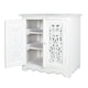 image 3 of Topfurnishing Natural Hand Made Indian Mango Wood Shoe Cupboard Unit Cabinet 59 x 36.5 x 61 cm White