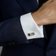 image 2 of Brush Rhodium Convex Cufflinks - Onyx Art CK214