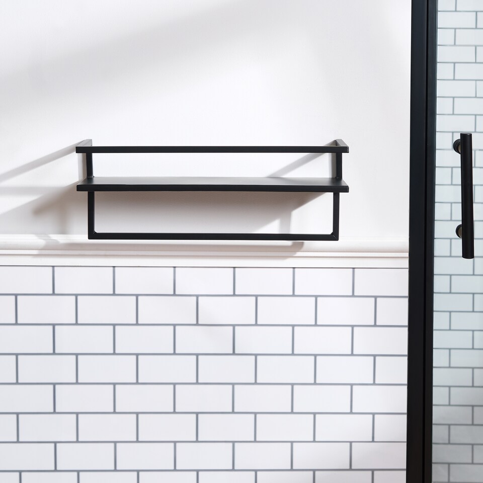 image 1 of OHS Towel Rail Bathroom Shelf Space Saving Storage Unit Wall Mounted