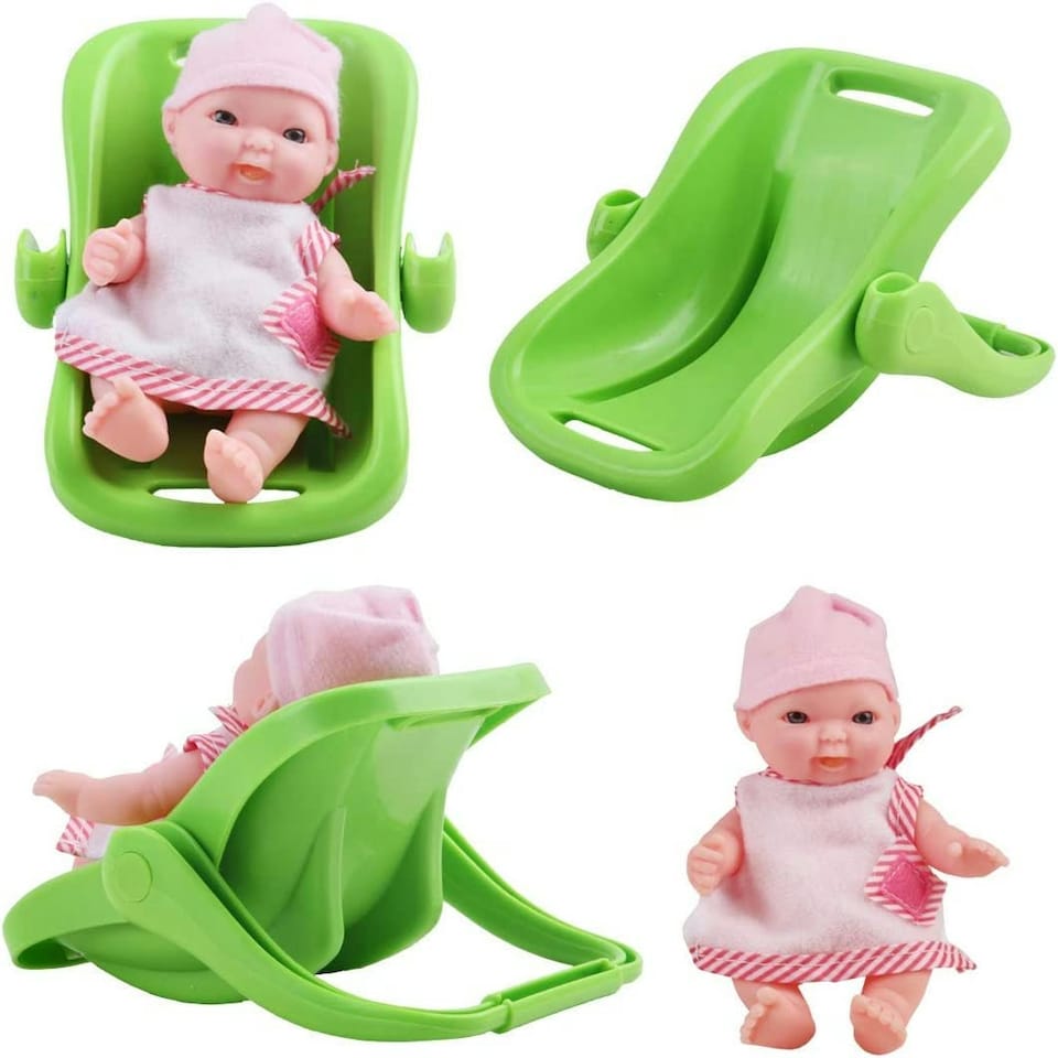 image 1 of Set of 8 Mini 5" Baby Dolls with Accessories – Miniature Role Play Doll Collection for Kids