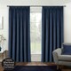 image 1 of Oxford Navy Velvet Curtains 66 x 72 inch (168 x 183 cm) 100% Blackout Pencil Pleat Thermal Noise Reducing Curtains for Bedroom and Living Room
