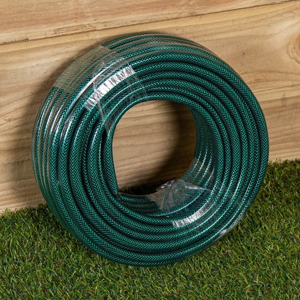 image 1 of 30m Reinforced Garden Hose Pipe / Hosepipe in Green | Black | Black