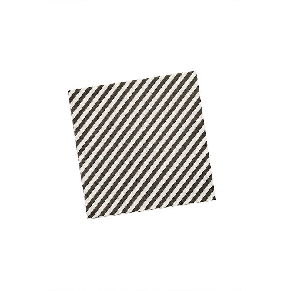 image 1 of Hootyballoo Monochrome Striped Paper Napkins - Pack of 16