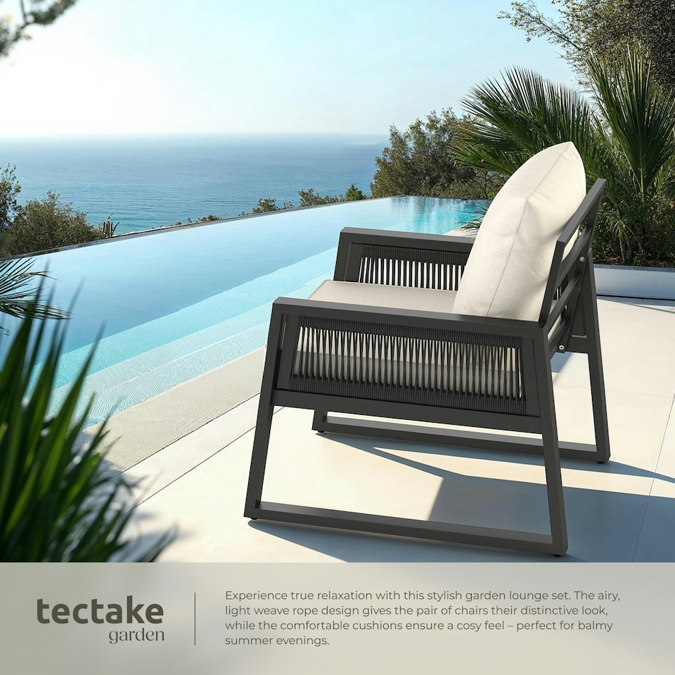image 1 of Garden Furniture Set Captive - aluminium frame, elastic cord sides - 2 Armchairs