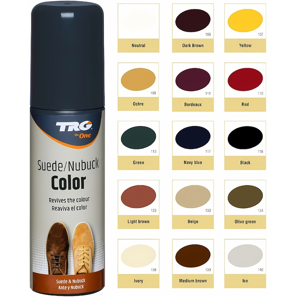 image 1 of TRG Suede and Nubuck Colour Restorer with Sponge Applcator for Shoes 75ml | Brown | Beige