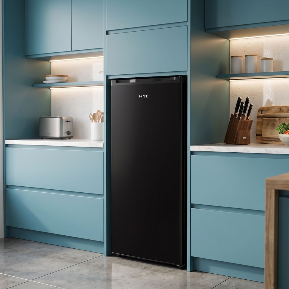 image 1 of HYE Freestanding Larder Fridge, 242 Litre, 55cm, Black - RF01SDF242B01