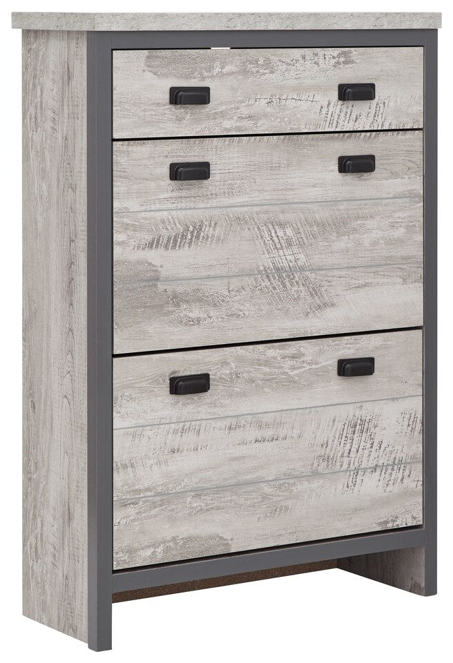 image 1 of Boston 2 Tier 1 Drawer Shoe Cabinet | Grey | Grey