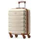 image 1 of 55x40x20cm Ryanair (Priority) TUI, Carry on Cabin Suitcase Hard Shell Approved for 60+ Airlines Cream | Cream/Brown | Cabin Bag