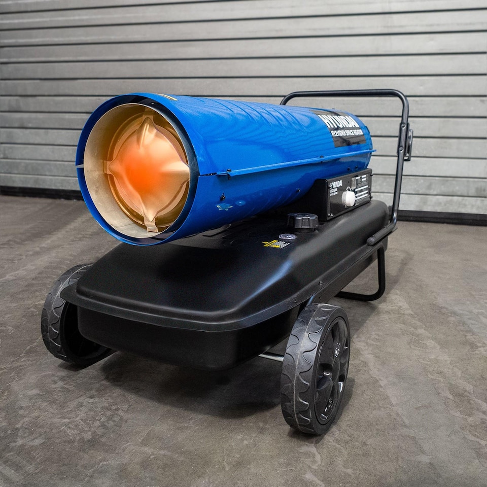 image 1 of Hyundai 215,000 / 63kW Diesel or Kerosene Space Heater, 1500m3 Coverage, Thermostat for Garage, Workshop| HY215DKH