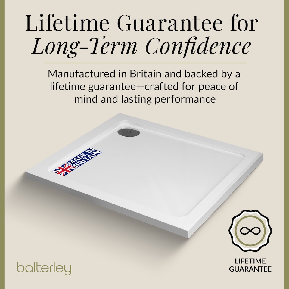 image 1 of Balterley Premium Square Shower Tray | White | White | 1
