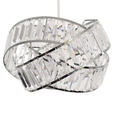 ValueLights Hudson Pair of Silver Ceiling Pendant Shade