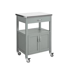 SoBuy FKW22-HG,Stainless Steel Top Kitchen Trolley Microwave Stand on Wheels
