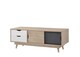 image 1 of Alford Scandinavian TV Unit Stand 120cm Media Cabinet & Drawers Oak Grey