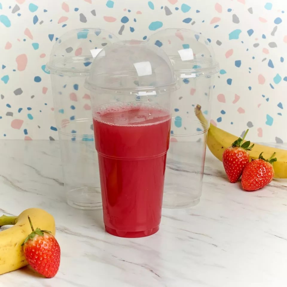 image 1 of BioWare 16oz Clear Plastic Smoothie Cups & Lids | Clear | 480