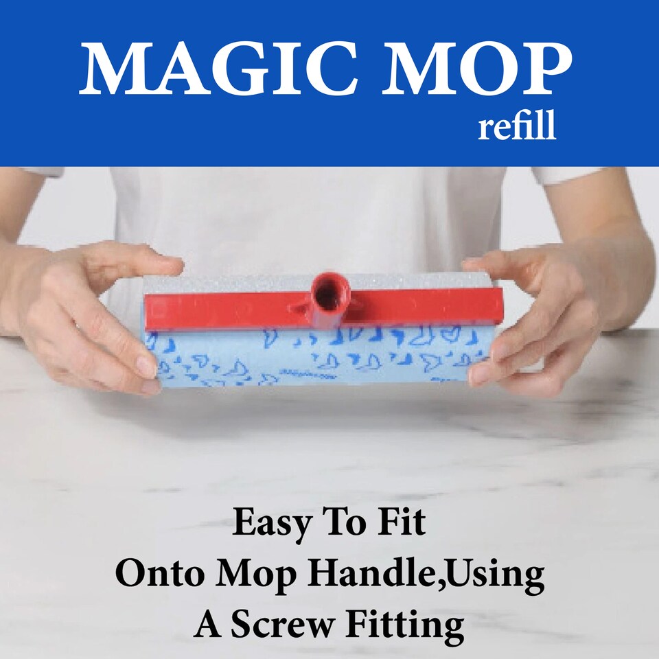 image 1 of Vileda Magic Mop Refill Sponge Floor Cleaning Replacement Head Hard Floors Pack of 3