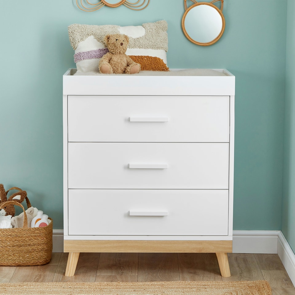 image 1 of Babymore Mona Nursery Chest Changer - White