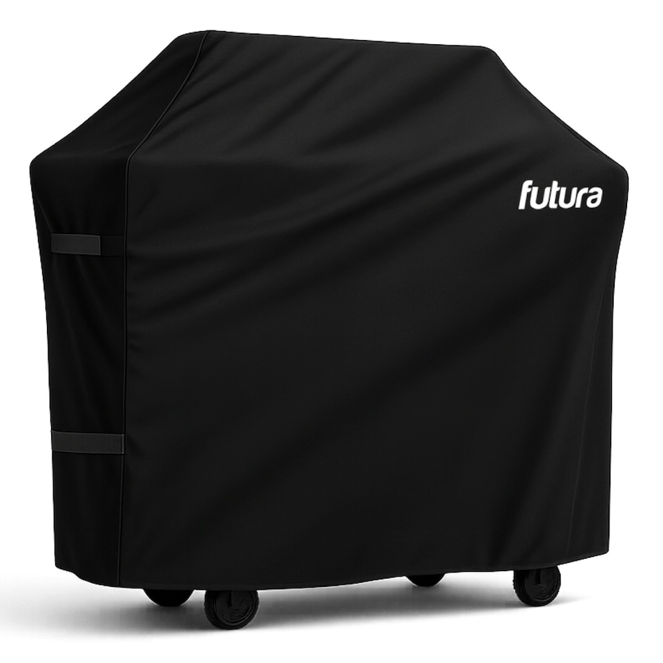 image 1 of Futura Premium Waterproof BBQ Cover 183x66x130cm Large Outdoor Barbecue Grills Cover 600D | Black | Black | Large - 183x66x130cm | 1