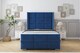 image 1 of Sloomy Beaumont Navy Plush Bed Frame With 50"  Upholstered Wingback Headboard 5' King