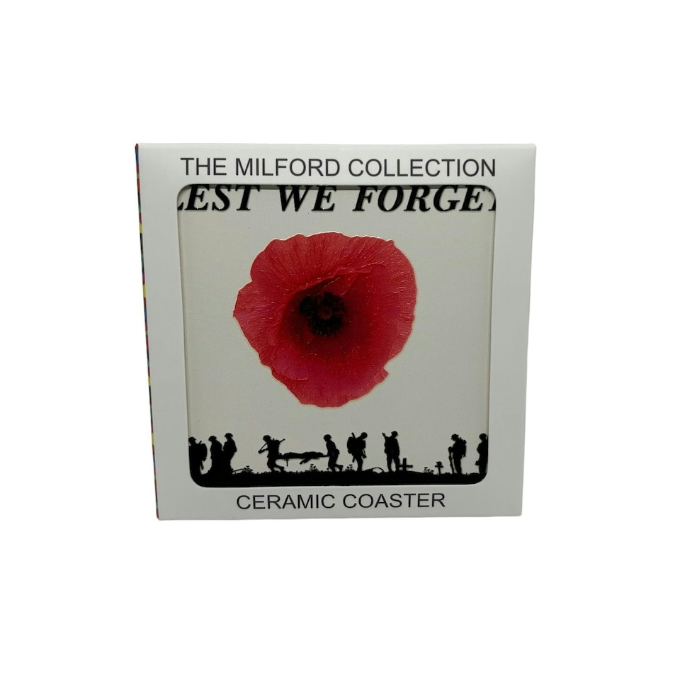 image 1 of Milford Collection Ceramic Coaster Lest We Forget 10x10cm