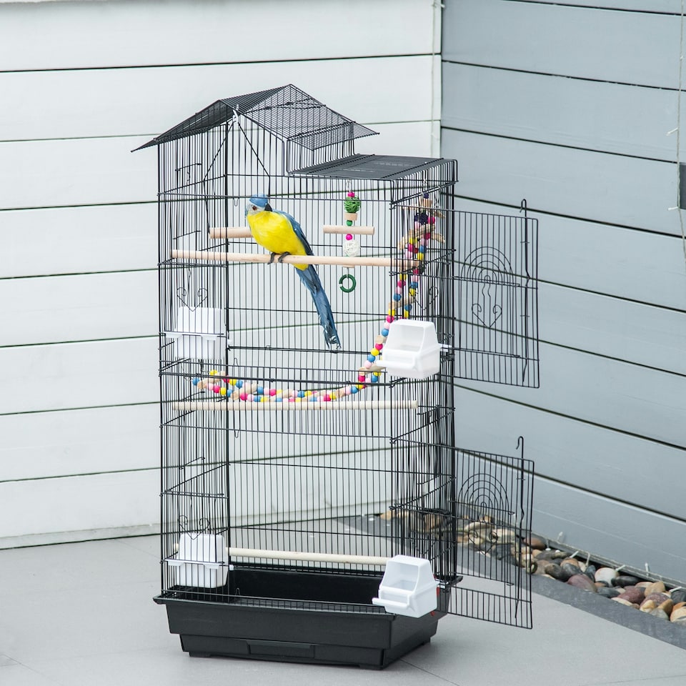 image 1 of PawHut Bird Cage for Budgies, Finches, Canaries w/ Accessories, Toys, Tray