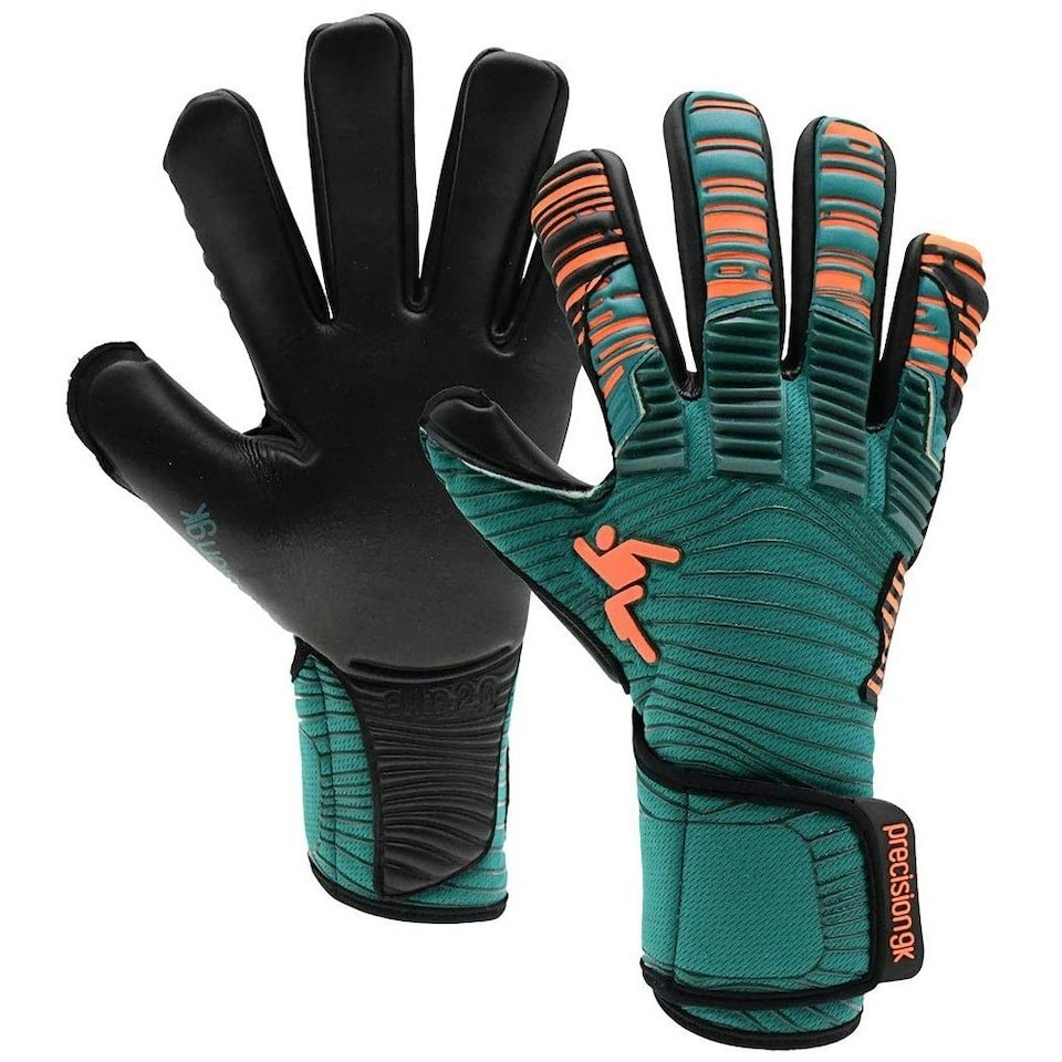 Precision Childrens/Kids Elite 2.0 Contact Goalkeeper Gloves - Teal/Fluorescent Orange/Black - 6