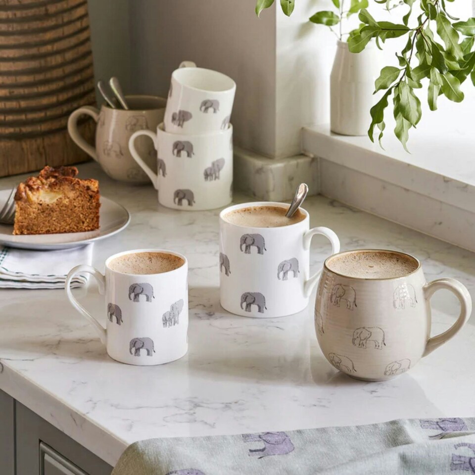 image 1 of Sophie Allport Elephant Ceramic Hug Mug Cream