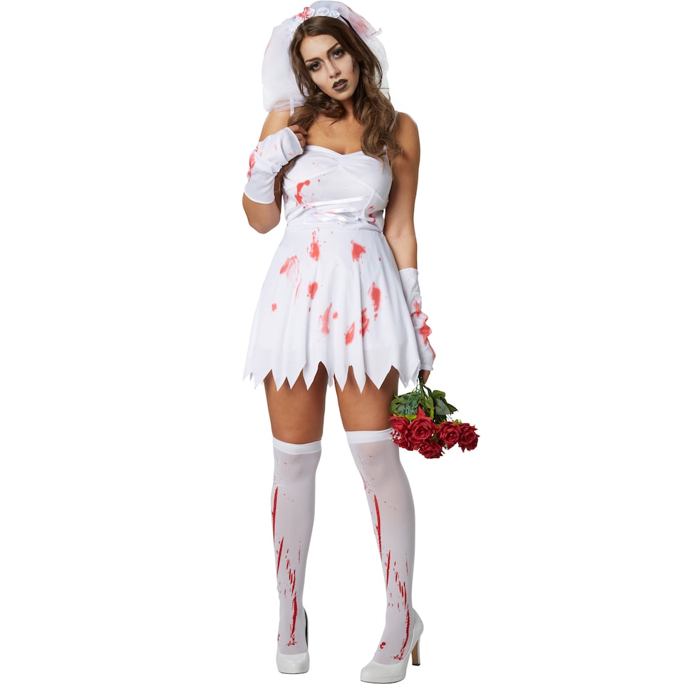 image 1 of Spooky Bride - Halloween fancy dress costume for women | White | white | 1