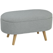 HOMCOM Ottoman Storage Bench for Hallway, Living Room, Charcoal Grey