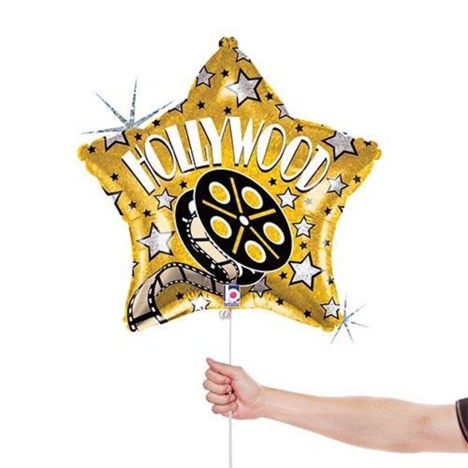 image 1 of Hollywood Star Holographic Star Shape Foil Helium Balloon 48cm / 19 in Gold