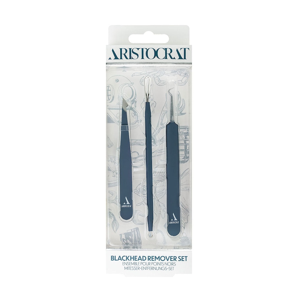image 1 of Aristocrat 3-Piece Blackhead Remover Set Stainless Steel Extraction Tools