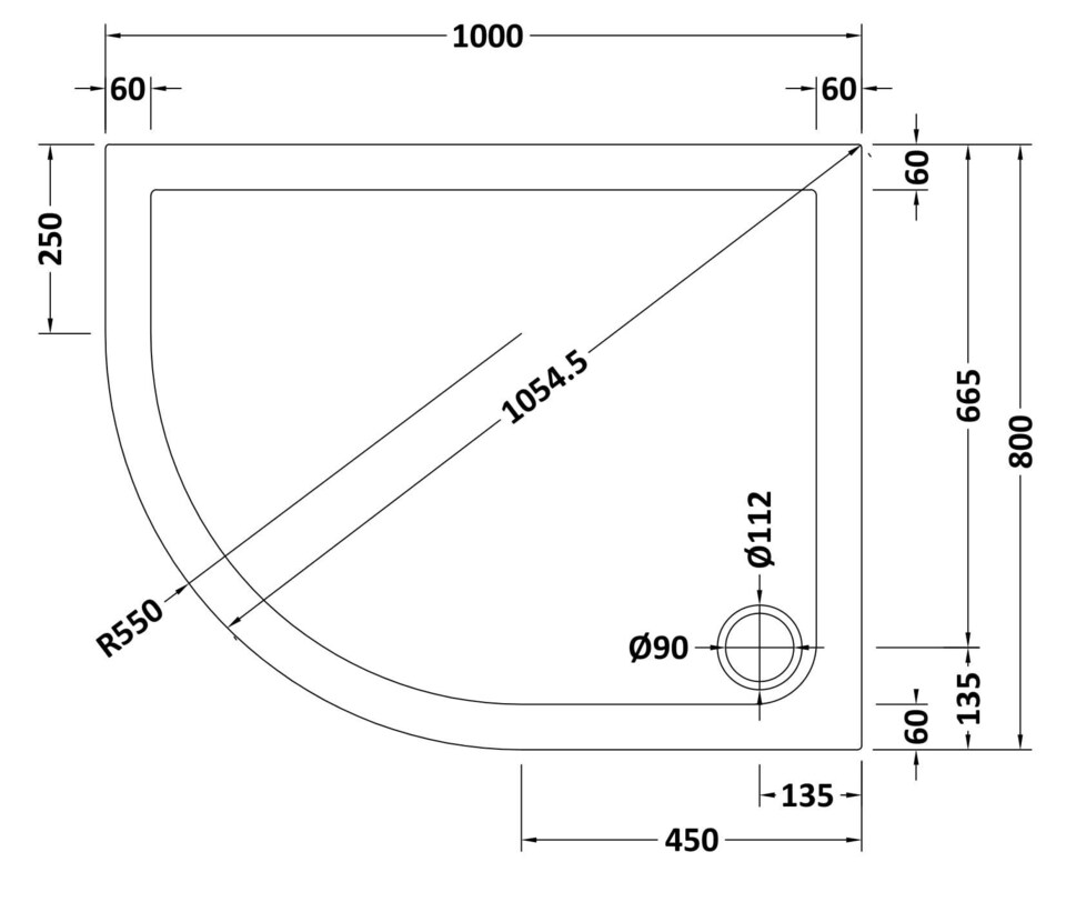 image 1 of Balterley Premium Shower Tray - Left Hand Offset Quadrant | White | White | 1