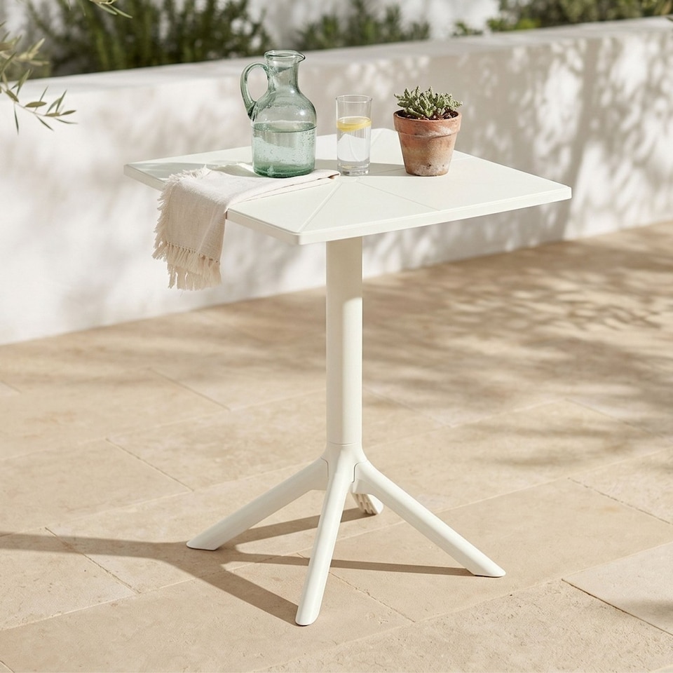 image 1 of Square Bistro Garden Table - Plastic - L60 X W60 X H75 cm - White - Flat Packed