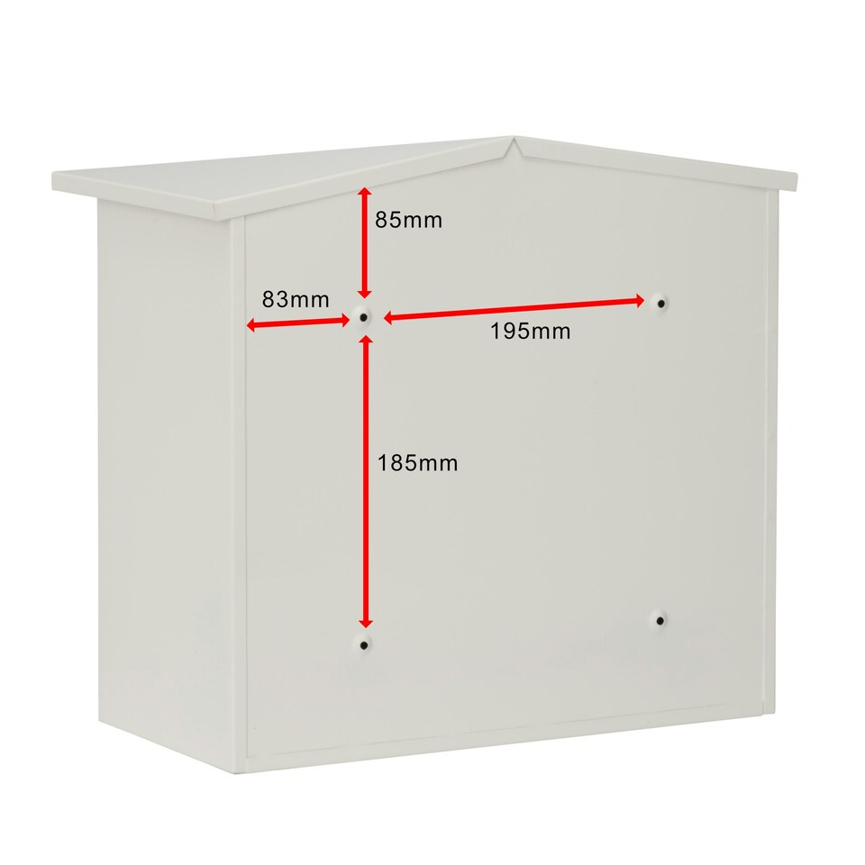 image 1 of Burg-Wachter Mersey Large Wall Mounted Galvanised Steel Post Box - 36x35x20cm White