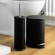 image 7 of Harbour Housewares Round Toilet Brush & Bin Set - Matt Black | Black | Matte Black