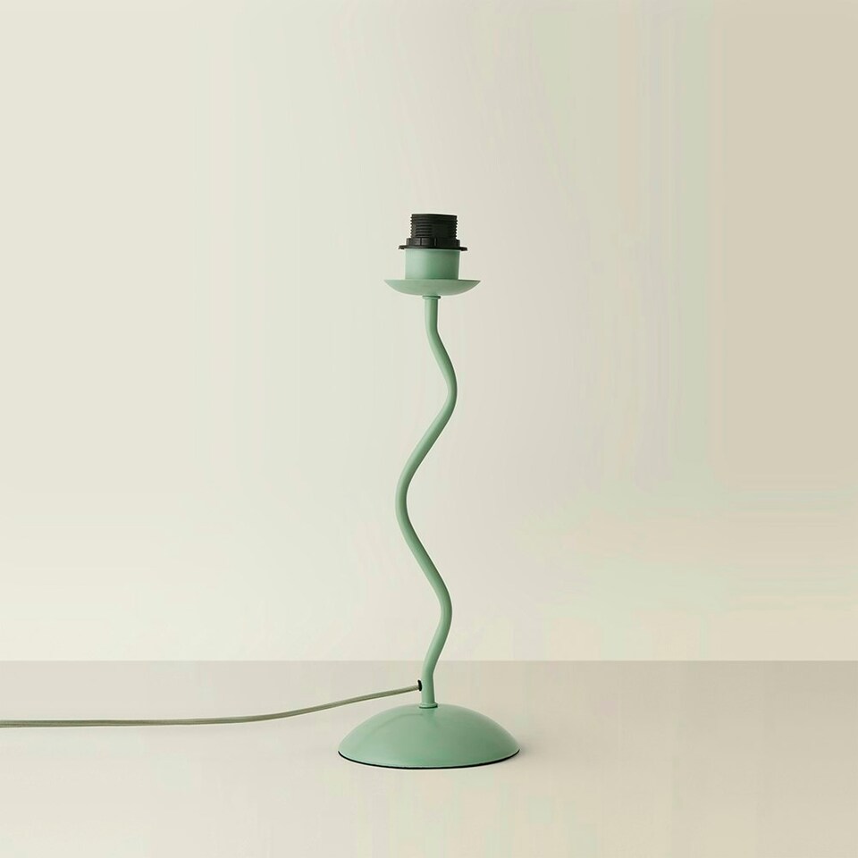 image 1 of ValueLights Wiggle Moss Green Metal Table Lamp Base Green