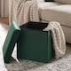 image 2 of OHS Matte Velvet Soft Foldable Cube Footstool Seat Storage Organiser Ottoman | Green | Forest Green