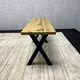 image 9 of Wooden Brown Bench With Metal Legs for Dining, Work, or Study Brown