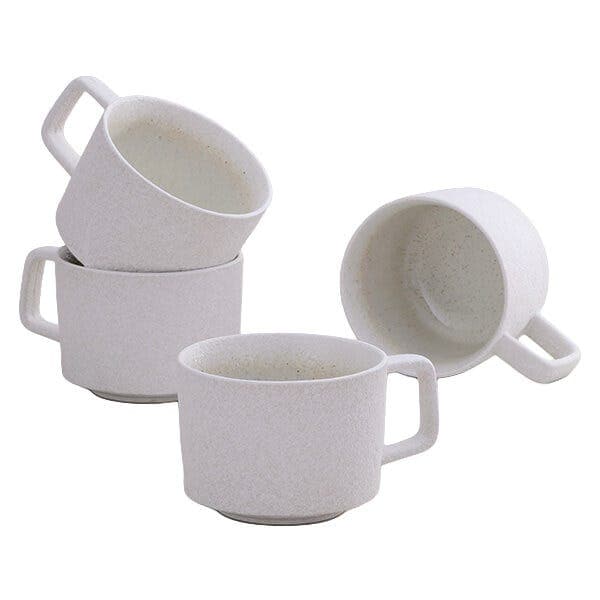 Stellar Mylor Stoneware Set of 4 Large Mug 350ml - White