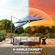 image 6 of Outsunny 3 m LED Cantilever Parasol Outdoor with Base Solar Lights Blue