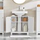 image 4 of SoBuy Under Sink Bathroom Cabinet with 2 Doors and Adjustable Shelf, White, 23.6x11.8x23.6 inches, 9.7 kg - BZR18-II-W