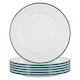 image 1 of Argon Tableware White Enamel Dinner Plates - 25.5cm - Green - Pack of 6 Green
