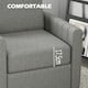 image 4 of HOMCOM Modern Accent Chair with Spring Cushion, Back Pillow, Grey Grey