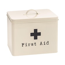 Harbour Housewares Vintage Metal First Aid Box - 60cm - Cream | Cream | Cream | 1