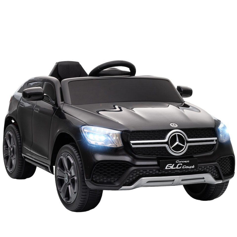 image 1 of AIYAPLAY Mercedes-Benz GLC Coupe Licensed Kids Ride on Car, 12V Battery Powered Kids Electric Car with Remote Control, Soft Start, LED Light, Music, MP3, 3 Speed, for 3-6 Years | Black